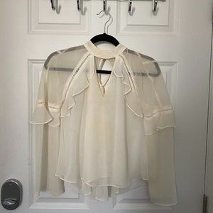 Cream sheer blouse